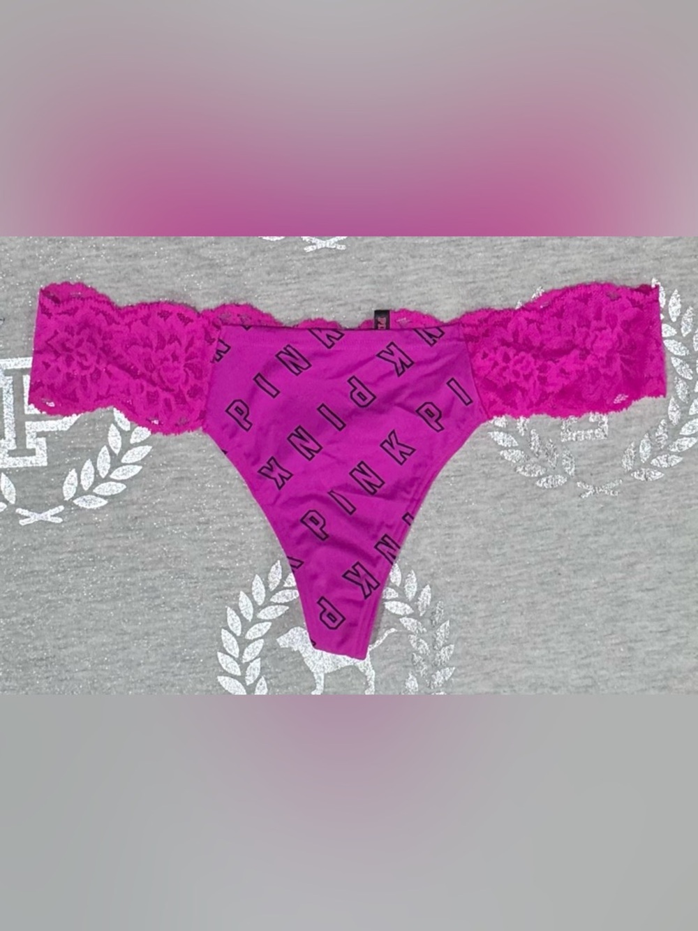 VS PINK LACE WAIST THONG NWT